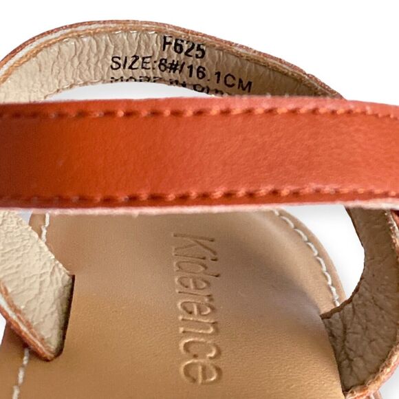 KIDERENCE Size 8 Toddler Girls Sandals Open Toe Shoes Straps Kids Brown - Picture 7 of 8